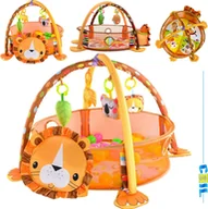 Maty edukacyjne - Coil Coil mata edukacyjna duża dla dzieci i niemowląt sensoryczna kojec z piłeczkami lew - miniaturka - grafika 1