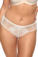 Majtki damskie - Figi damskie z koronką i tiulem Nellie 1282 ecru beżowe 4XL - miniaturka - grafika 1