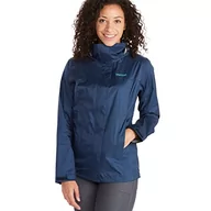 Kurtki damskie - Marmot Kobiety Wm's PreCip Eco Jacket S22, Wodoodporna kurtka przeciwdeszczowa, oddychający płaszcz przeciwdeszczowy z kapturem, lekka wiatrówka hardshell na wędrówki, Arctic Navy, L - miniaturka - grafika 1