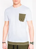 Koszulki męskie - T-shirt męski bez nadruku - biały S963 - miniaturka - grafika 1