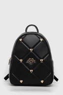 Plecaki - Love Moschino plecak damski kolor czarny mały gładki - miniaturka - grafika 1
