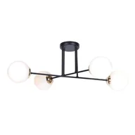 Lampy sufitowe - Kaja Oświetlenie Czarna lampa sufitowa z białymi kloszami K-4914 ISLA 4pł. K-4914 - miniaturka - grafika 1