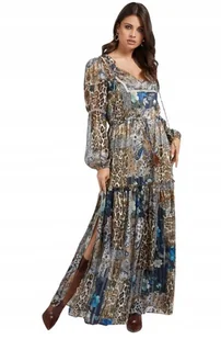 GUESS DŁUGA SUKNIA BOHO Z NADRUKIEM I DEKOLTEM KOPERTOWYM M GXB - Sukienki GUESS DŁUGA SUKNIA BOHO Z NADRUKIEM I DEKOLTEM KOPERTOWYM M GXB - Sukienki - miniaturka - grafika 1