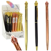 Długopisy - Długopis Metalowy Automatyczny Korona Niebieski Tusz 1.0mm - miniaturka - grafika 1