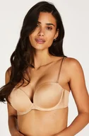 Biustonosze - Hunkemöller Usztywniony bezszwowy biustonosz maximizer bez ramiączek Beżowy - miniaturka - grafika 1