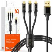 Kable - Kabel 3w1 USB do USB-C / Lightning / Micro USB, Mcdodo CA-3330, 1.2m (czarny) - miniaturka - grafika 1