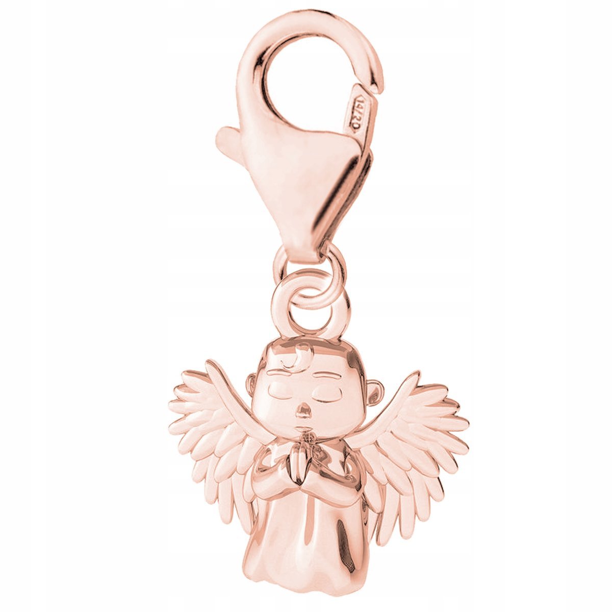 Zawieszka Pozłacana Karabińczyk z Aniołem Stróżem Anioł Aniołek SREBRO 925
