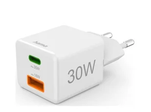 HAMA Ładowarka sieciowa Mini 30W 1xUSB-C, 1xUSB-A 4047443516527 - Ładowarki do telefonów - miniaturka - grafika 1