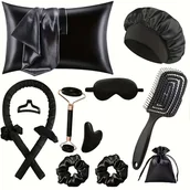 Wałki do włosów - TEMU 13 szt. zestaw do stylizacji włosów na , w tym lokówka i masażer twarzy, 1 poszewka na poduszkę, bez ciepła kręcarka, maska do spania, rolka do - miniaturka - grafika 1