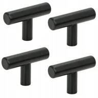 Meble modułowe i akcesoria - 4 x Gałka meblowa reling metalowa czarna nowoczesna gałki do szafek szuflad - miniaturka - grafika 1