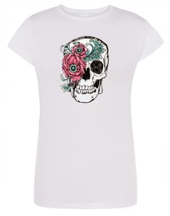 T-Shirt damski nadruk Czaszka z Kwiatami r.XL - Koszulki i topy damskie - miniaturka - grafika 1