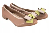Baleriny - Maciejka P6801-14 baleriny damskie jasny brąz skórzane z kokardą r.39 - miniaturka - grafika 1
