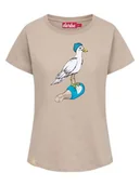 Koszulki sportowe damskie - Derbe Koszulka w kolorze beżowym - miniaturka - grafika 1