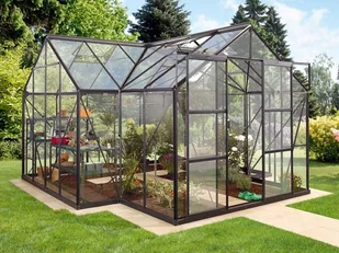 VITAVIA szklarnia ogrodowa Sirius 13000, zielona - (13 m2; 3,84 x 3,84 m) szkło hartowane + baza - Szklarnie ogrodowe - miniaturka - grafika 13
