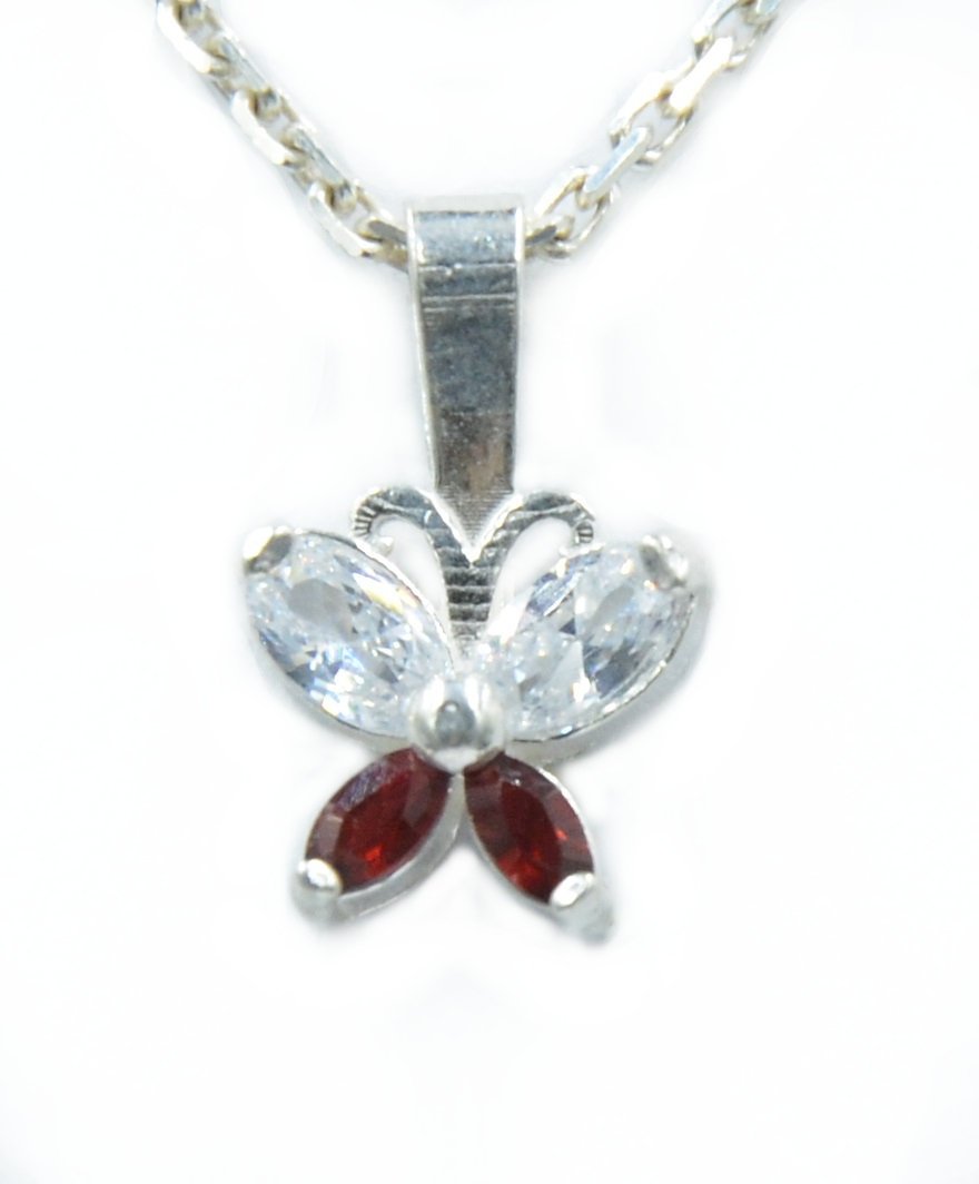 Srebrna Zawieszka Motyl Z Cyrkoniami. Pr.925!