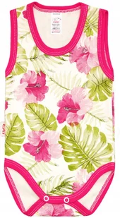 BODY ramiączko RAMKA bez rękawa KWIATY r 92 KLEKLE - Body dla niemowląt - miniaturka - grafika 1