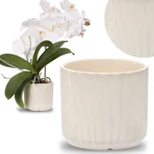 Donice - Ecru osłonka na doniczkę, ceramiczna osłonka 15x15x13 cm - miniaturka - grafika 1