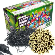 Oświetlenie świąteczne - Multimix.pl Sznur świetlny 30 m 300 LED zewnętrzne lampki wyłącznik czasowy lampki choinkowe NR 1783 Ciepły biały OLT-300/X - miniaturka - grafika 1