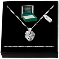 Łańcuszki - Srebrny Naszyjnik Serduszko Swarovski 925 Łańcuszek Zawieszka Dla Żony - miniaturka - grafika 1