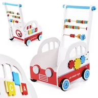 Akcesoria rowerowe - Pchacz Chodzik Drewniany Wózek Liczydło Montessori - miniaturka - grafika 1