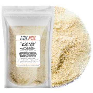 Żelatyna Spożywcza 180 Bloom 100g Naturalna mocna Kol-Pol