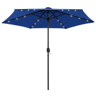 Parasole ogrodowe - Parasol ogrodowy z LED i aluminiowym słupkiem 270 cm, niebieski - miniaturka - grafika 1