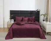 Narzuty - Bordowa Narzuta Pikowana Velvet na Łóżko 240x260 MAYA - miniaturka - grafika 1
