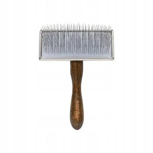 Ekskluzywna szczotka pudl�wka prostok�tna, dla zwierz�t, drewno bukowe, stal, wym. 11,7x15,6cm - Szczotki i furminatory - miniaturka - grafika 1