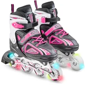 Rolki - Apollo Łyżworolki Super Blades, regulowany rozmiar (Różowy, L (39-42)) - miniaturka - grafika 1