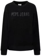Bluzy damskie - Pepe Jeans Damska bluza z kapturem Cacey, czarny (czarny), L - miniaturka - grafika 1