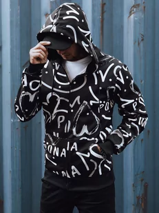 Bluza męska rozpinana z kapturem czarna Dstreet BX5809 - Bluzy męskie - miniaturka - grafika 1