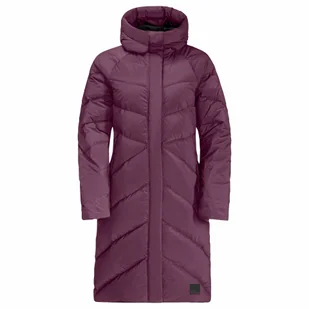 Damski płaszcz puchowy Jack Wolfskin MARIENPLATZ COAT W berry jam - XS - Płaszcze damskie - miniaturka - grafika 1