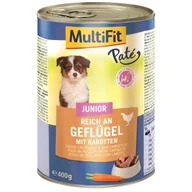 Mokra karma dla psów - MultiFit Junior Paté Drób i marchewka 24x400 g - miniaturka - grafika 1