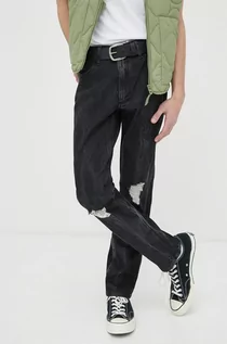 Spodnie męskie - Wrangler jeansy Larston x Fender męskie kolor czarny - grafika 1