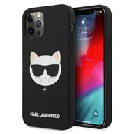 Etui i futerały do telefonów - Karl Lagerfeld Choupette Head silikonowy pokrowiec dla iPhone 12 Pro Max 6,7 KLHCP12LSLCHBK czarny KLHCP12LSLCHBK - miniaturka - grafika 1