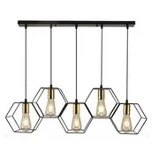 Lampy sufitowe - Wisząca lampa na listwie Honey  Abigali plaster miodu czarna ABIGALI-LWH-5XE27 - miniaturka - grafika 1