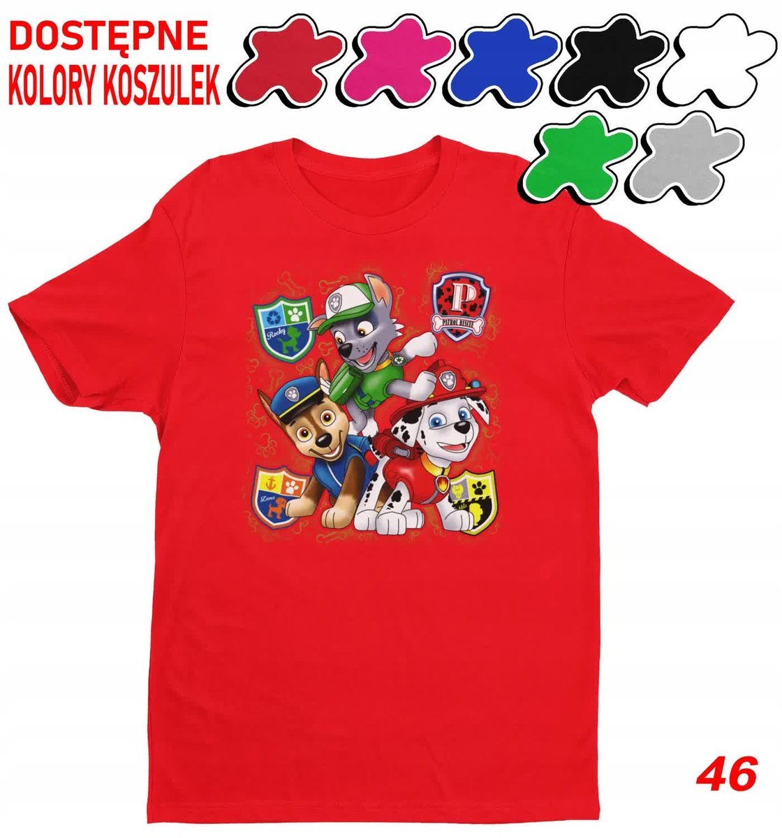 Dziecięca Koszulka Z Nadrukiem Psi Patrol Duży Wybór -L 146-152