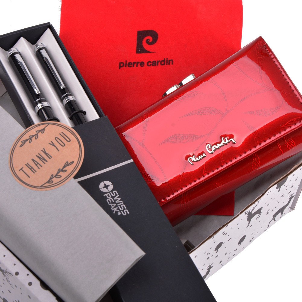 Zestaw Prezentowy Długopis I Ołówek Automatyczny + Portfel Pierre Cardin Czerwony