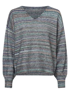 Vila Sweter damski - VIGonia Kobiety niebieski|wielokolorowy w paski, XS - Swetry damskie - miniaturka - grafika 1