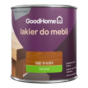GoodHome Lakier do mebli dąb średni satyna 0,25 l - Lakiery do drewna - miniaturka - grafika 1