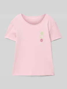 T-shirt z nadrukiem z logo - Koszulki dla dziewczynek - miniaturka - grafika 1