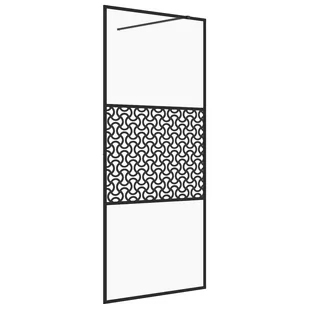 vidaXL Ścianka prysznicowa przezroczyste szkło ESG 90x195 cm czarna 151029 - Ścianki i drzwi prysznicowe - miniaturka - grafika 1
