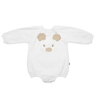 Hi Little One rampers niemowlęcy MIŚ OverSize BOHO White roz M Pom Pom - Rampersy - miniaturka - grafika 1