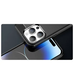 Carbon Case etui iPhone 14 Pro elastyczny żelowy pokrowiec na tył plecki czarny - Etui i futerały do telefonów - miniaturka - grafika 9