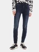 Spodnie damskie - Desigual Jeansy 23WWDD10 Granatowy Slim Fit - miniaturka - grafika 1