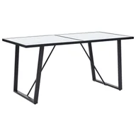Stoły - vidaXL Stół jadalniany, biały, 160 x 80 x 75 cm, hartowane szkło - miniaturka - grafika 1