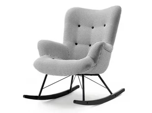 Skoandynawski Fotel Bujany W Pepitke Lauren Na Czarnych Płozach - Fotele - miniaturka - grafika 1