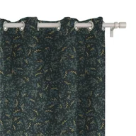 Zasłony - Zasłona WINTER wzór BN55 | Ciemnozielone gałązki 150 x 200 cm tkanina zaciemniająca - miniaturka - grafika 1