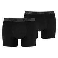 Majtki męskie - Męskie Bokserki PUMA PUMA BASIC BOXER 2P BLACK 88886958 – Czarny - miniaturka - grafika 1