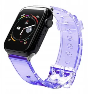 Pasek silikonowy bransoleta bransoletka Strap Light do zegarka Apple Watch 38 / 40 mm - fioletowy - Akcesoria do smartwatchy - miniaturka - grafika 1